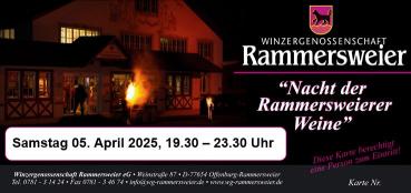 Eintrittskarte "Die Nacht der Rammersweierer Weine"; Samstag 05.04.2025